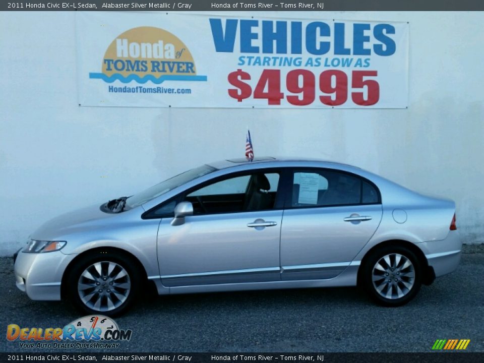 2011 Honda Civic EX-L Sedan Alabaster Silver Metallic / Gray Photo #4