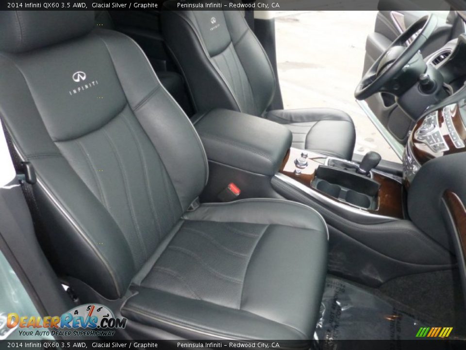 2014 Infiniti QX60 3.5 AWD Glacial Silver / Graphite Photo #31
