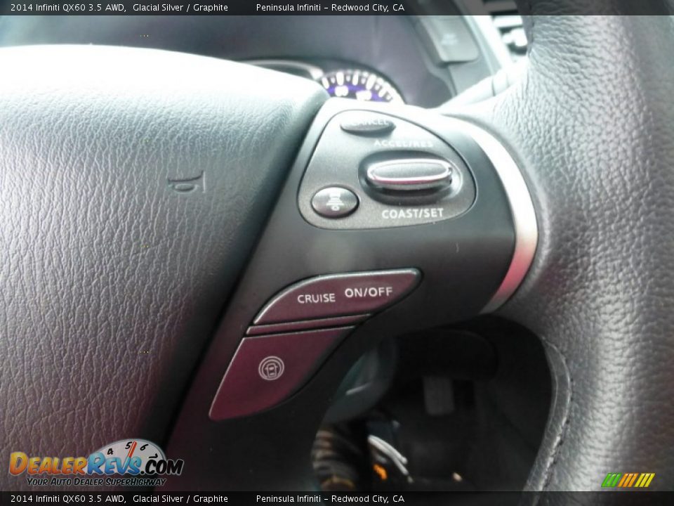2014 Infiniti QX60 3.5 AWD Glacial Silver / Graphite Photo #33