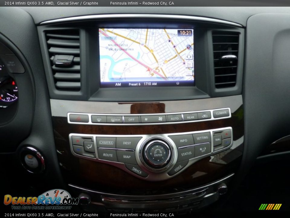 2014 Infiniti QX60 3.5 AWD Glacial Silver / Graphite Photo #35