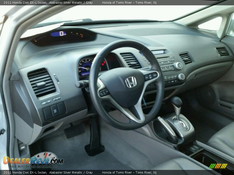 2011 Honda Civic EX-L Sedan Alabaster Silver Metallic / Gray Photo #13