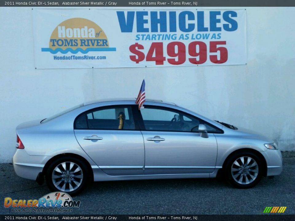 2011 Honda Civic EX-L Sedan Alabaster Silver Metallic / Gray Photo #24