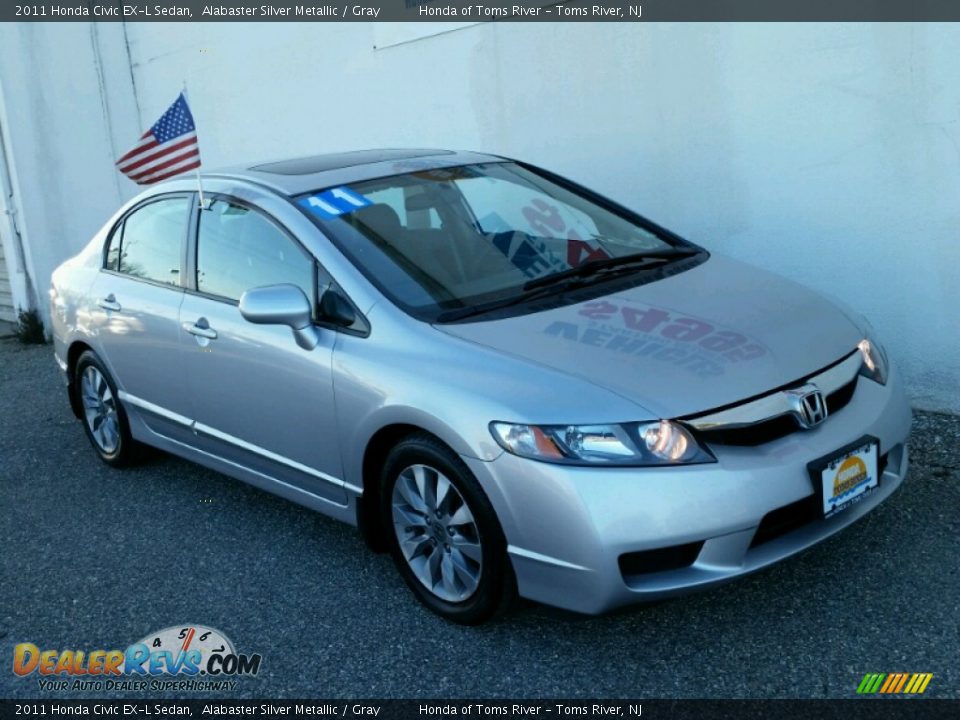 2011 Honda Civic EX-L Sedan Alabaster Silver Metallic / Gray Photo #29