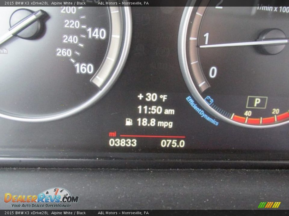 2015 BMW X3 xDrive28i Alpine White / Black Photo #20