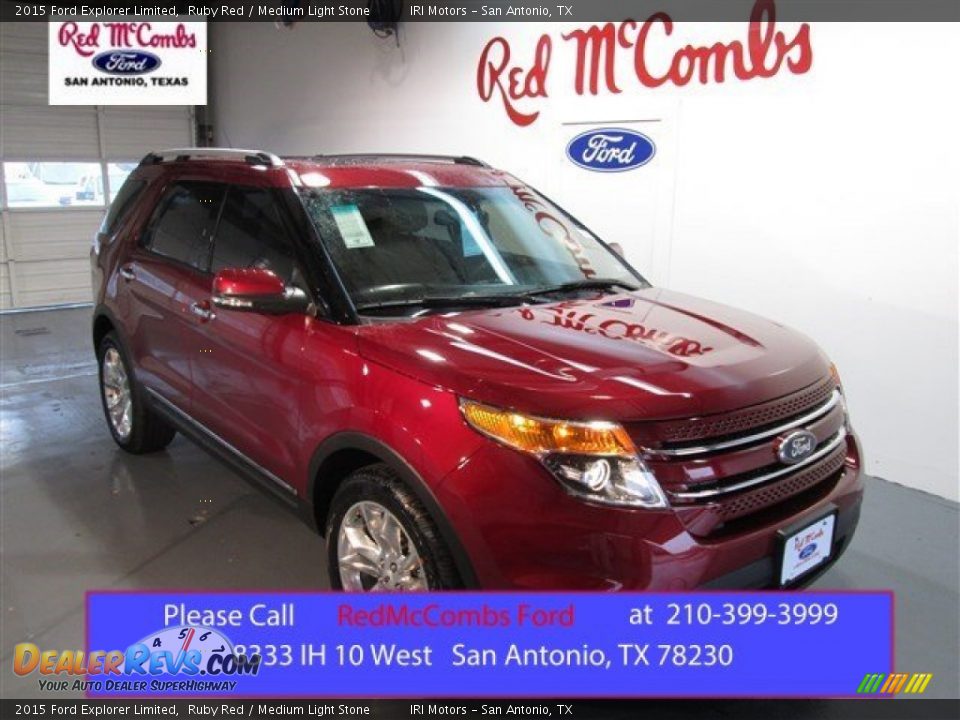 2015 Ford Explorer Limited Ruby Red / Medium Light Stone Photo #1
