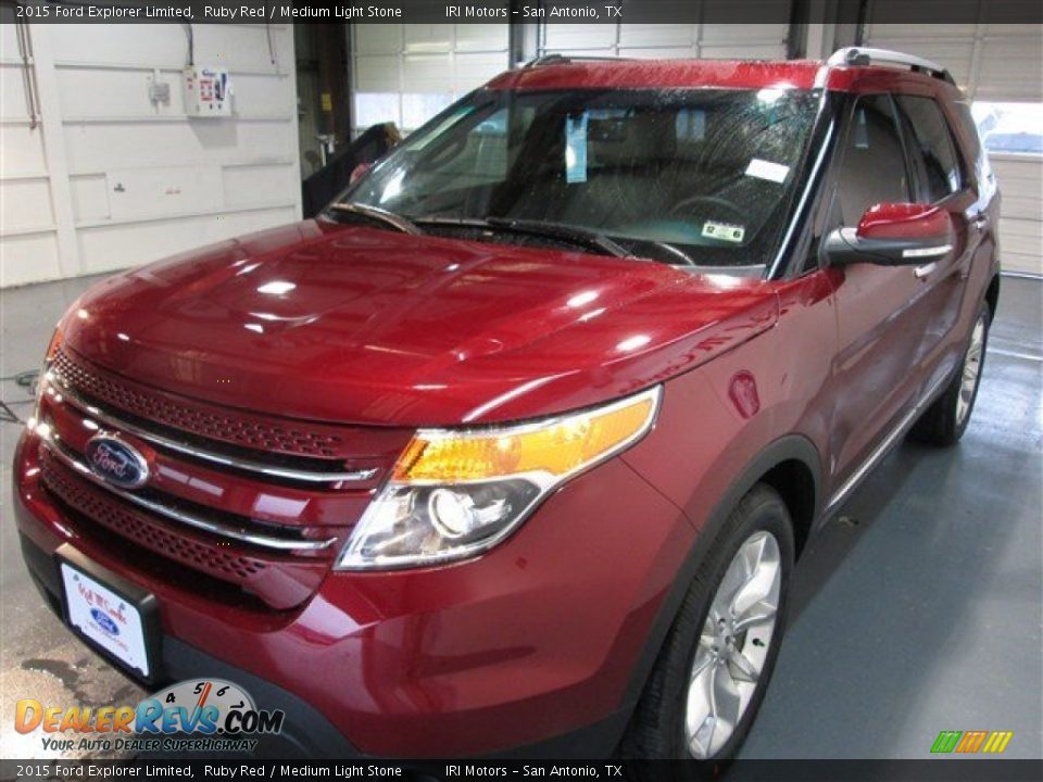 2015 Ford Explorer Limited Ruby Red / Medium Light Stone Photo #3