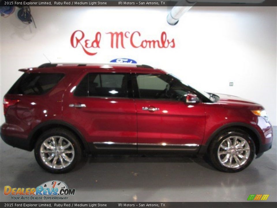 2015 Ford Explorer Limited Ruby Red / Medium Light Stone Photo #9