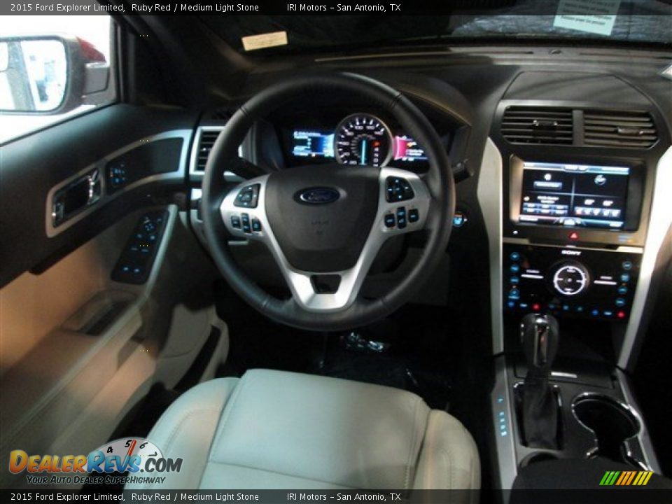 2015 Ford Explorer Limited Ruby Red / Medium Light Stone Photo #12