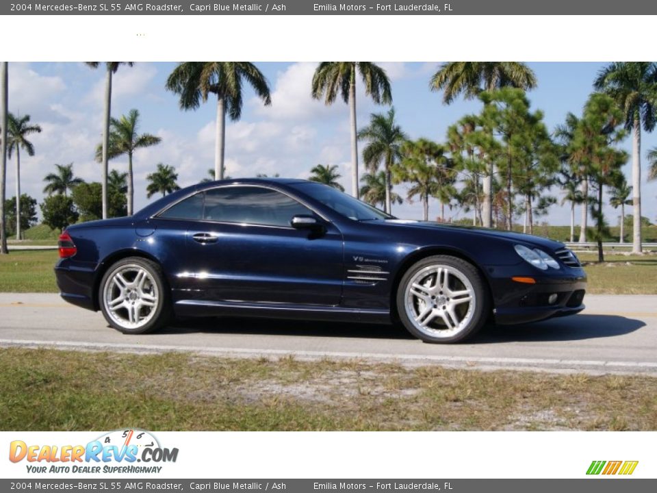 Capri Blue Metallic 2004 Mercedes-Benz SL 55 AMG Roadster Photo #8