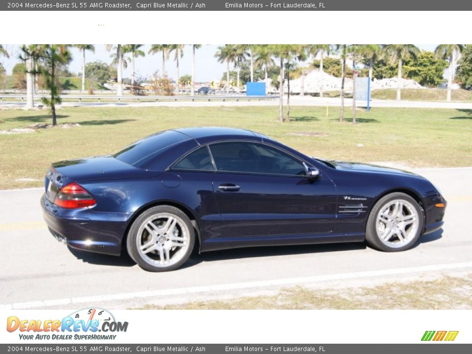 2004 Mercedes-Benz SL 55 AMG Roadster Capri Blue Metallic / Ash Photo #10