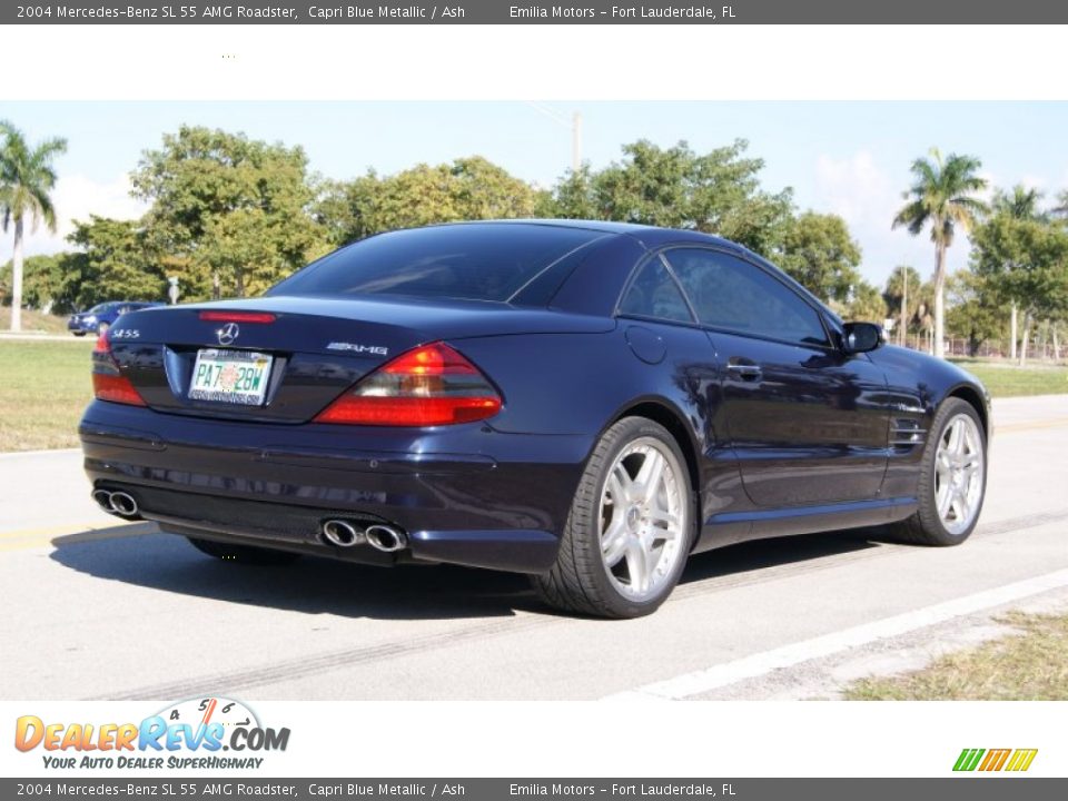 2004 Mercedes-Benz SL 55 AMG Roadster Capri Blue Metallic / Ash Photo #12