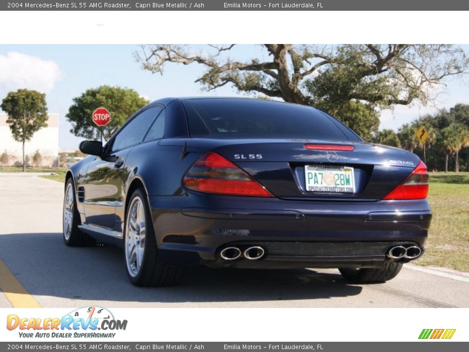 2004 Mercedes-Benz SL 55 AMG Roadster Capri Blue Metallic / Ash Photo #14