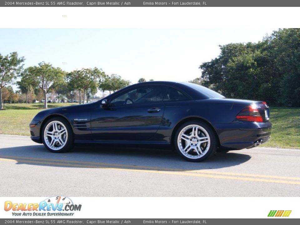 2004 Mercedes-Benz SL 55 AMG Roadster Capri Blue Metallic / Ash Photo #16