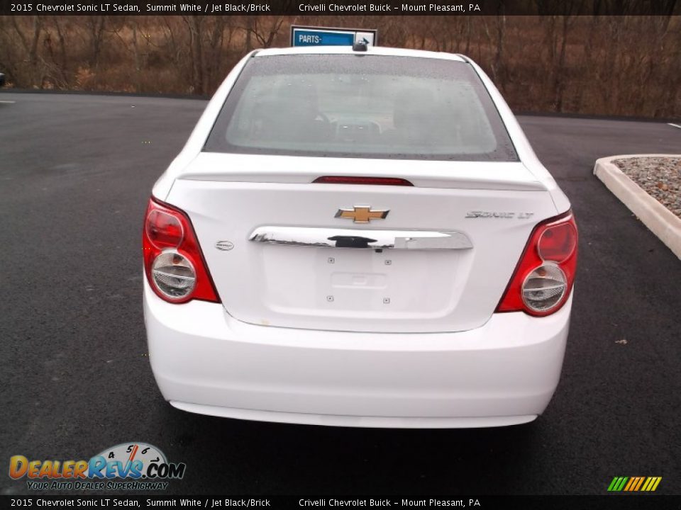 2015 Chevrolet Sonic LT Sedan Summit White / Jet Black/Brick Photo #6
