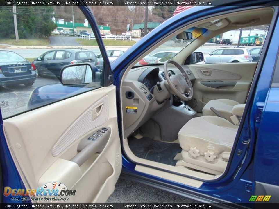 2006 Hyundai Tucson GLS V6 4x4 Nautical Blue Metallic / Gray Photo #12