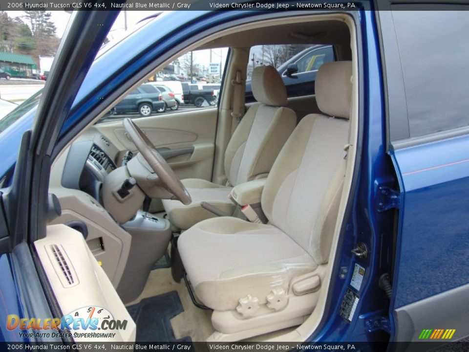 2006 Hyundai Tucson GLS V6 4x4 Nautical Blue Metallic / Gray Photo #13