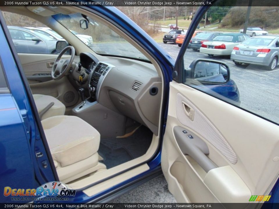 2006 Hyundai Tucson GLS V6 4x4 Nautical Blue Metallic / Gray Photo #15