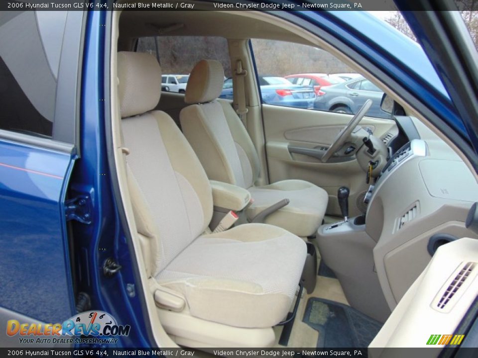 2006 Hyundai Tucson GLS V6 4x4 Nautical Blue Metallic / Gray Photo #16