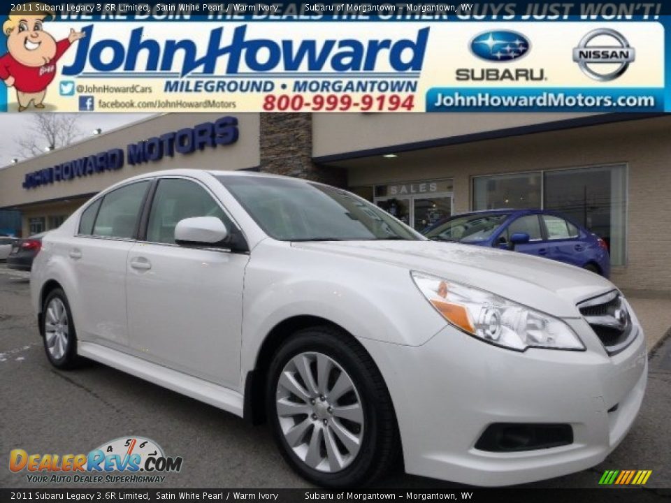 2011 Subaru Legacy 3.6R Limited Satin White Pearl / Warm Ivory Photo #1