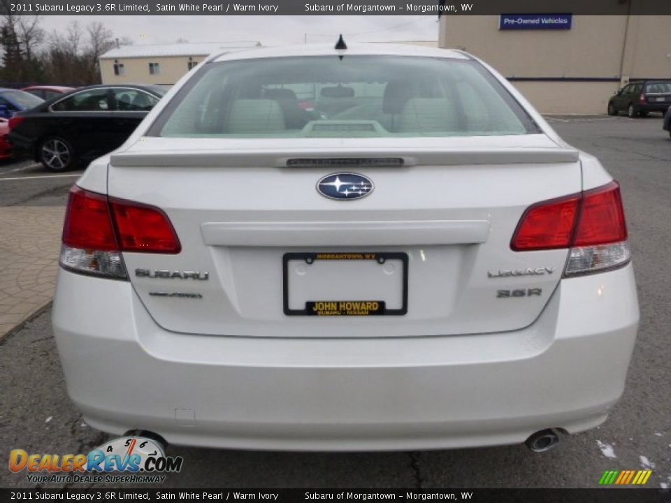 2011 Subaru Legacy 3.6R Limited Satin White Pearl / Warm Ivory Photo #4