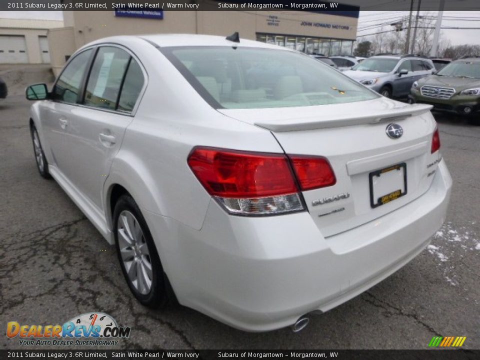 2011 Subaru Legacy 3.6R Limited Satin White Pearl / Warm Ivory Photo #5
