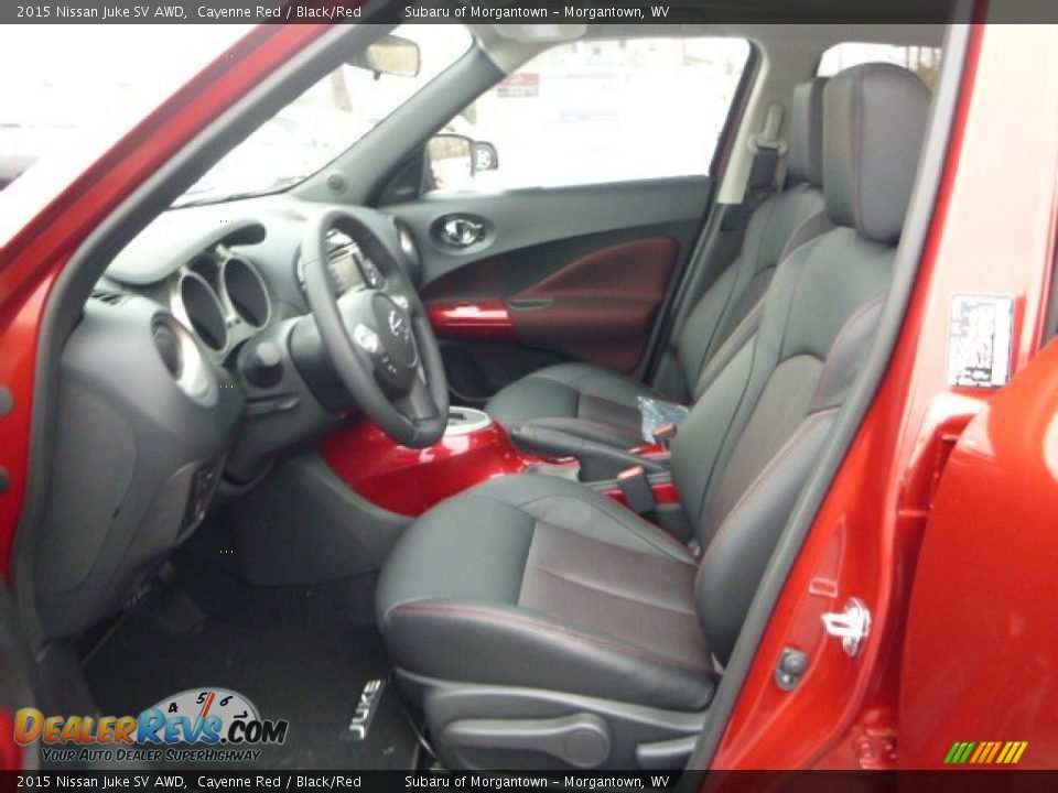 Black/Red Interior - 2015 Nissan Juke SV AWD Photo #15