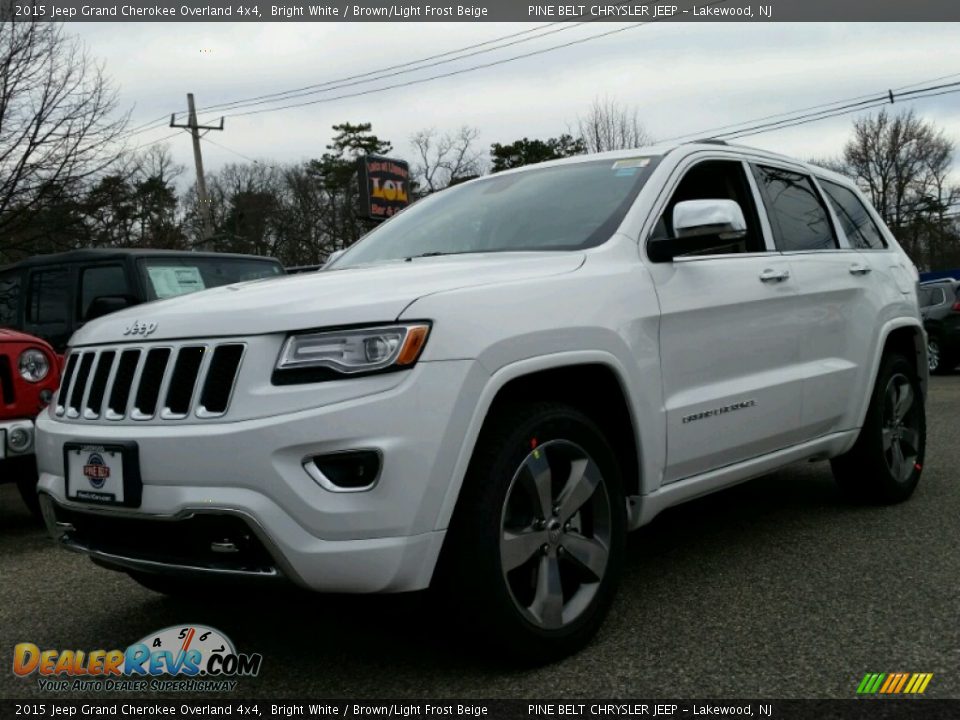 2015 Jeep Grand Cherokee Overland 4x4 Bright White / Brown/Light Frost Beige Photo #1