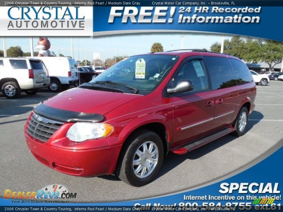 2006 Chrysler Town & Country Touring Inferno Red Pearl / Medium Slate Gray Photo #1