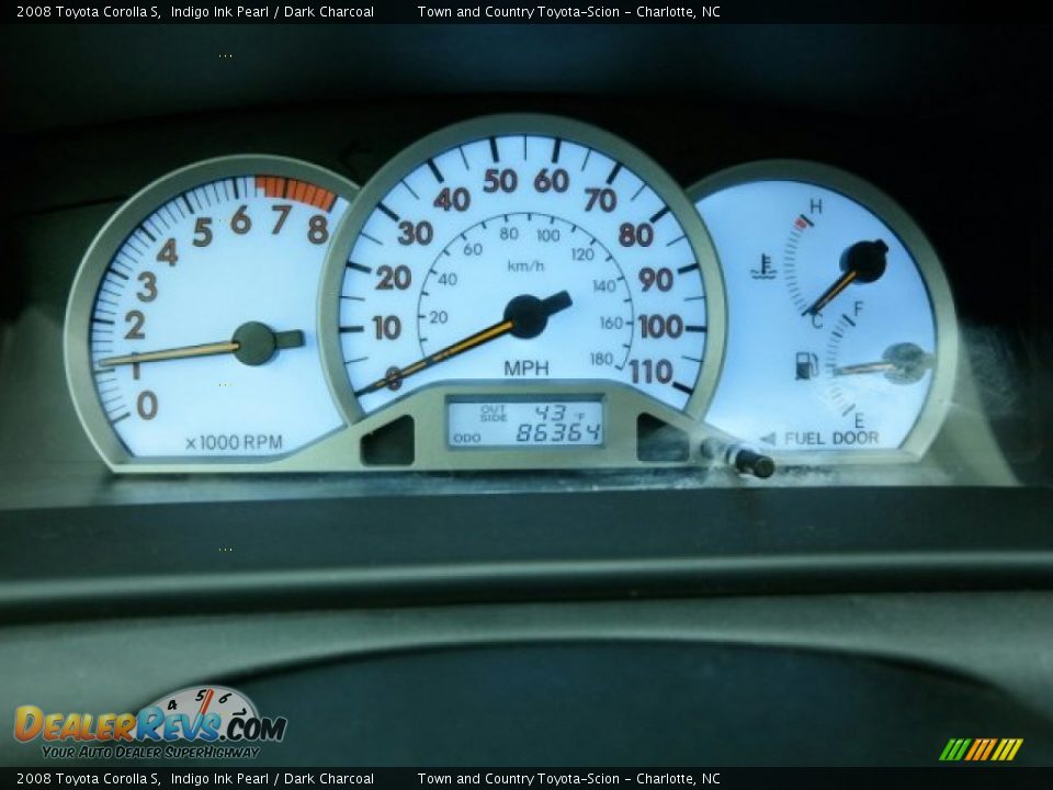 2008 Toyota Corolla S Indigo Ink Pearl / Dark Charcoal Photo #28