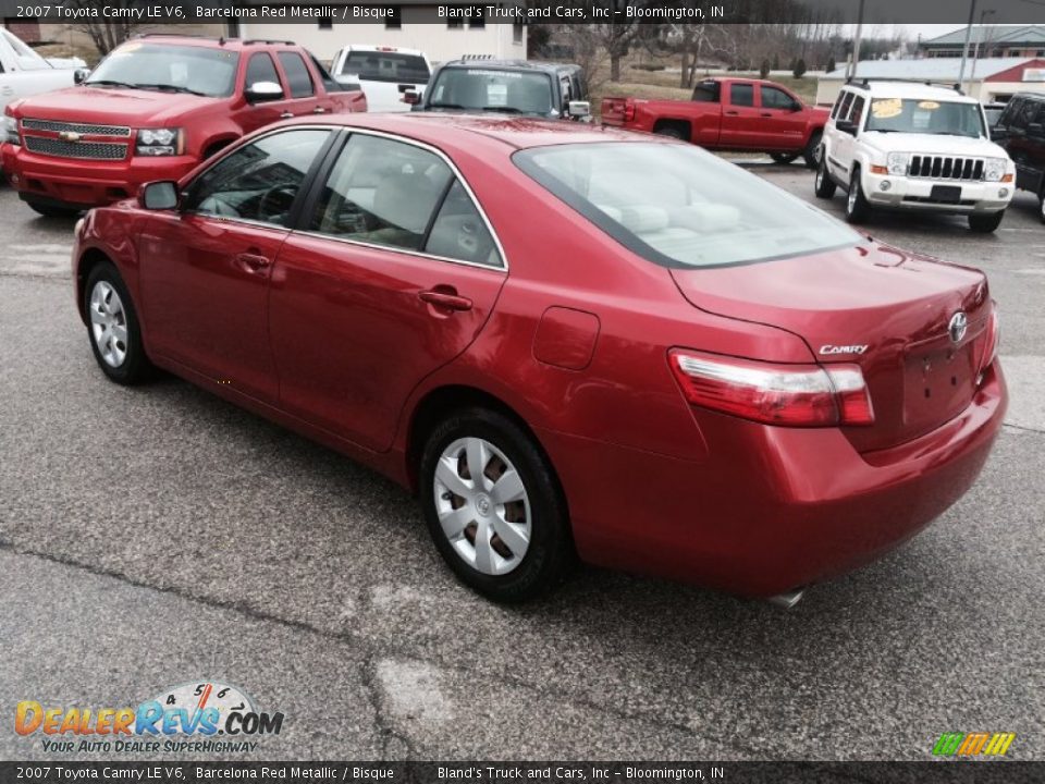 2007 Toyota Camry LE V6 Barcelona Red Metallic / Bisque Photo #3