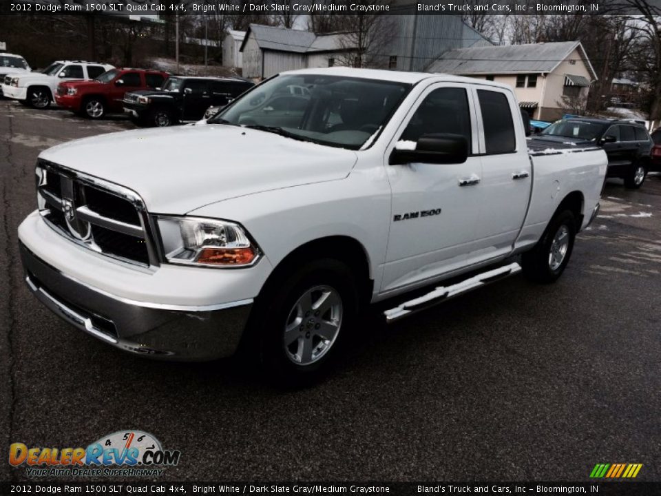 2012 Dodge Ram 1500 SLT Quad Cab 4x4 Bright White / Dark Slate Gray/Medium Graystone Photo #3