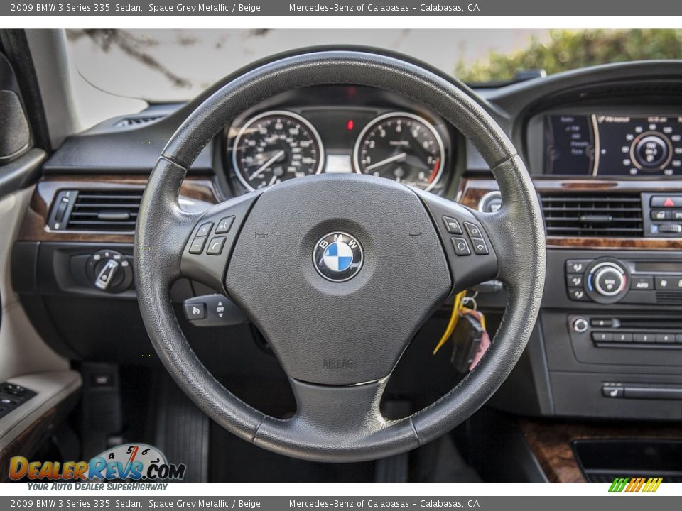 2009 BMW 3 Series 335i Sedan Space Grey Metallic / Beige Photo #15