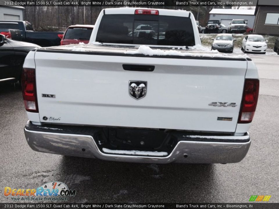 2012 Dodge Ram 1500 SLT Quad Cab 4x4 Bright White / Dark Slate Gray/Medium Graystone Photo #12