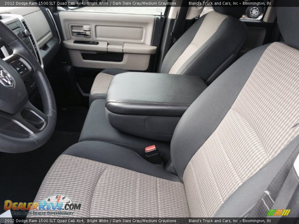 2012 Dodge Ram 1500 SLT Quad Cab 4x4 Bright White / Dark Slate Gray/Medium Graystone Photo #22