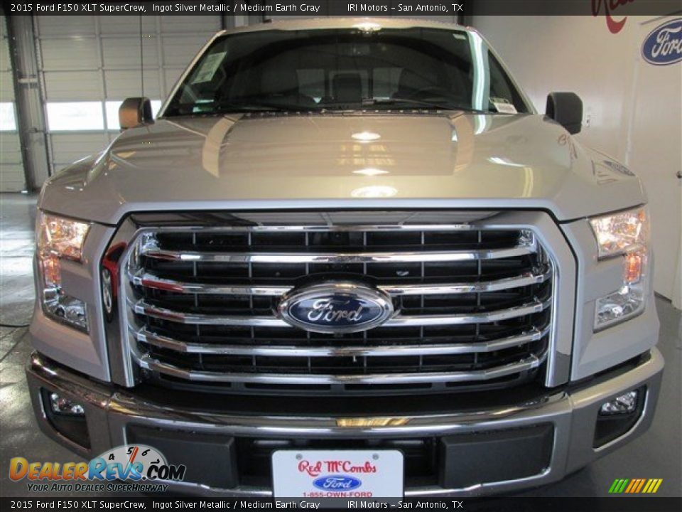 2015 Ford F150 XLT SuperCrew Ingot Silver Metallic / Medium Earth Gray Photo #2