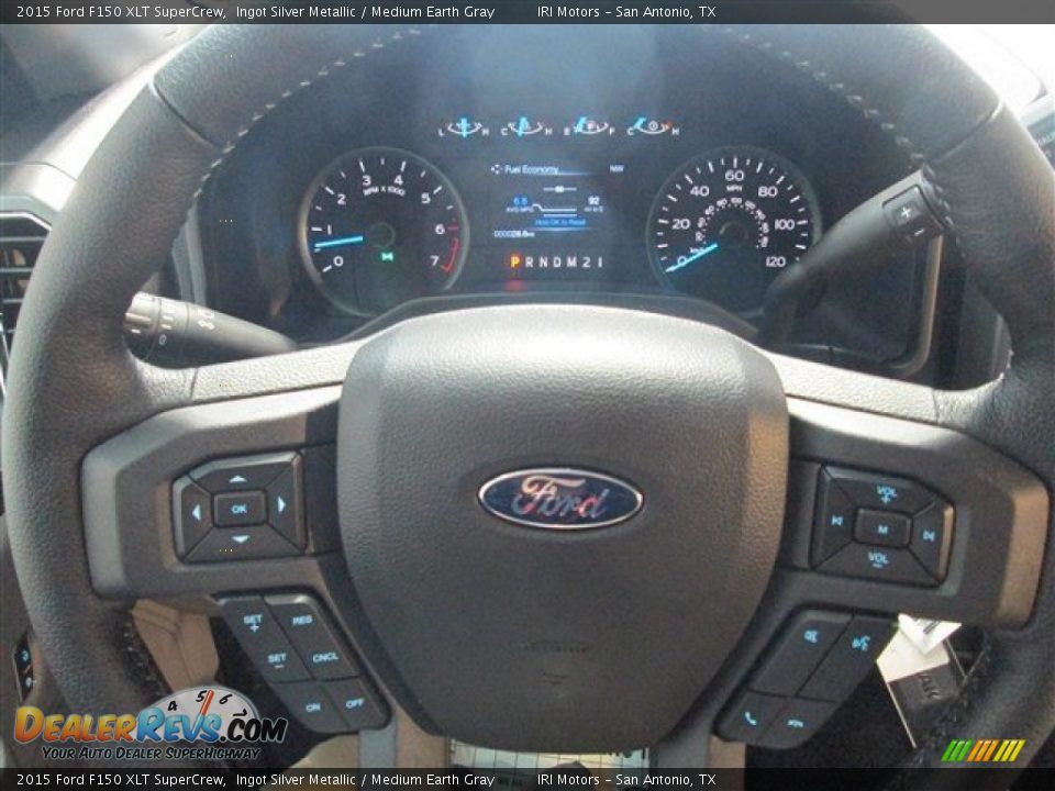 2015 Ford F150 XLT SuperCrew Ingot Silver Metallic / Medium Earth Gray Photo #21