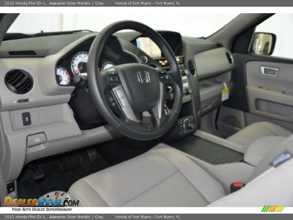 2015 Honda Pilot EX-L Alabaster Silver Metallic / Gray Photo #9