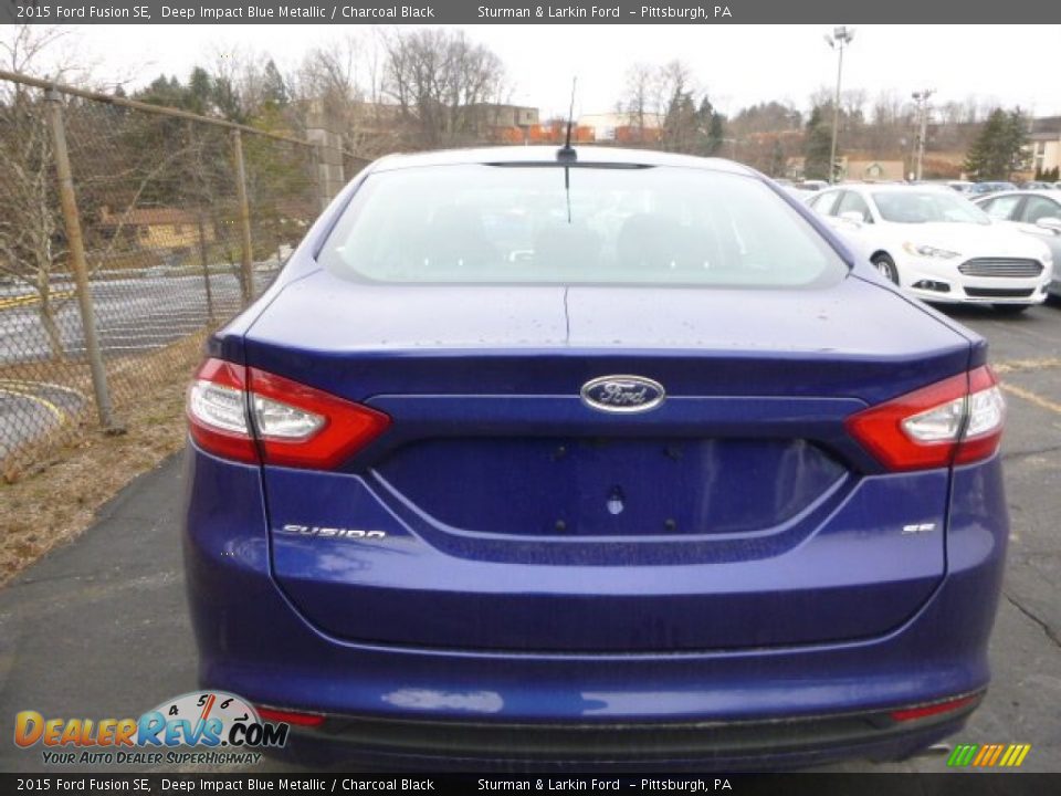 2015 Ford Fusion SE Deep Impact Blue Metallic / Charcoal Black Photo #5