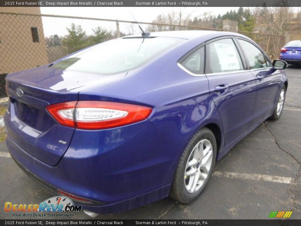 2015 Ford Fusion SE Deep Impact Blue Metallic / Charcoal Black Photo #6