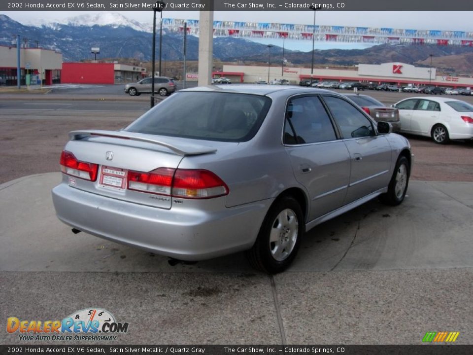 2002 Honda Accord EX V6 Sedan Satin Silver Metallic / Quartz Gray Photo #5