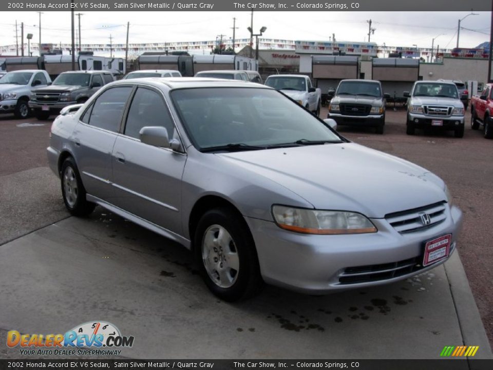 2002 Honda Accord EX V6 Sedan Satin Silver Metallic / Quartz Gray Photo #7