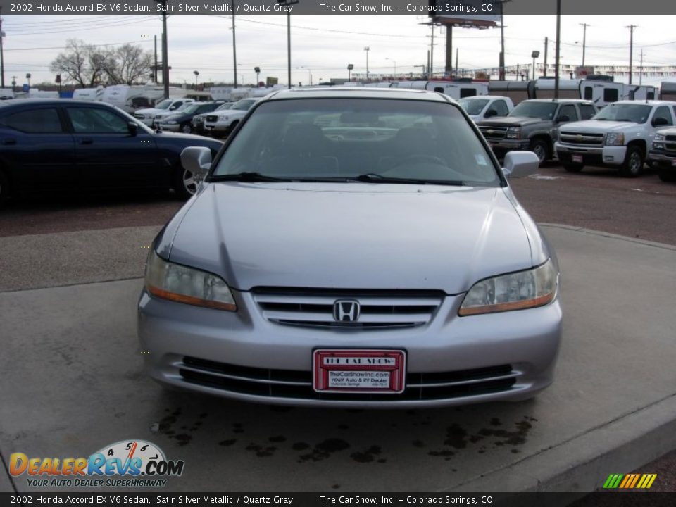 2002 Honda Accord EX V6 Sedan Satin Silver Metallic / Quartz Gray Photo #8