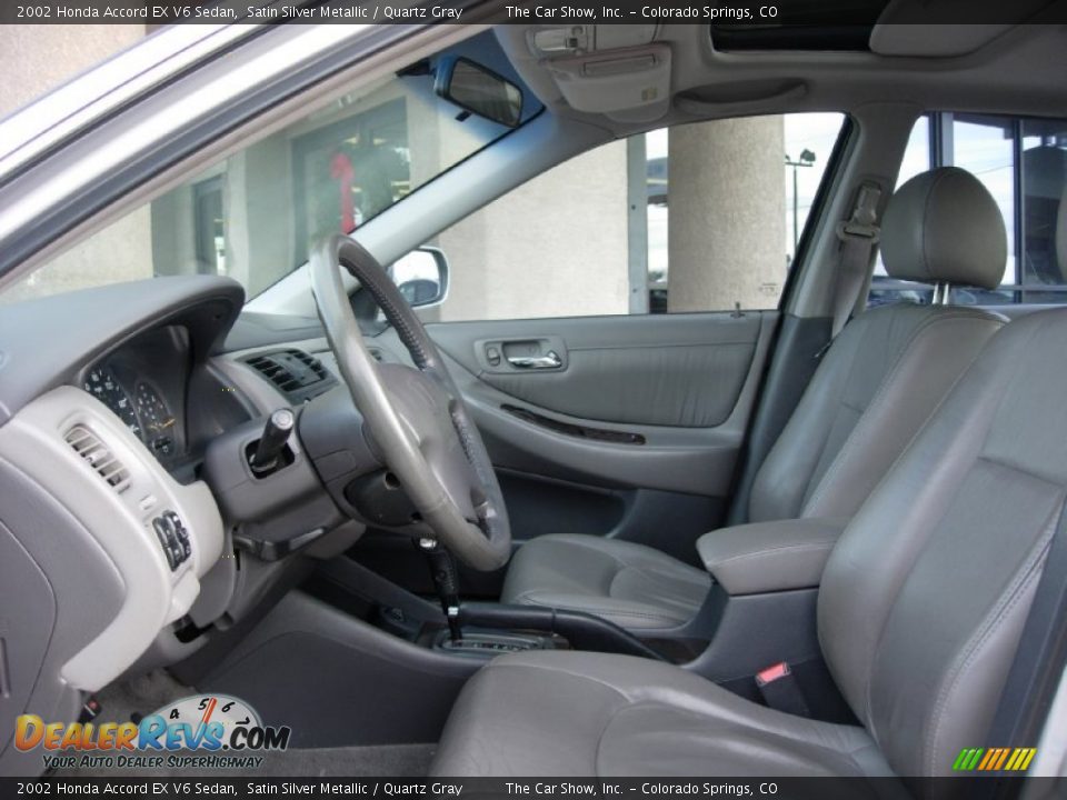 2002 Honda Accord EX V6 Sedan Satin Silver Metallic / Quartz Gray Photo #9