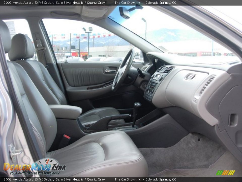 2002 Honda Accord EX V6 Sedan Satin Silver Metallic / Quartz Gray Photo #13