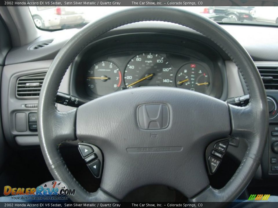 2002 Honda Accord EX V6 Sedan Satin Silver Metallic / Quartz Gray Photo #14