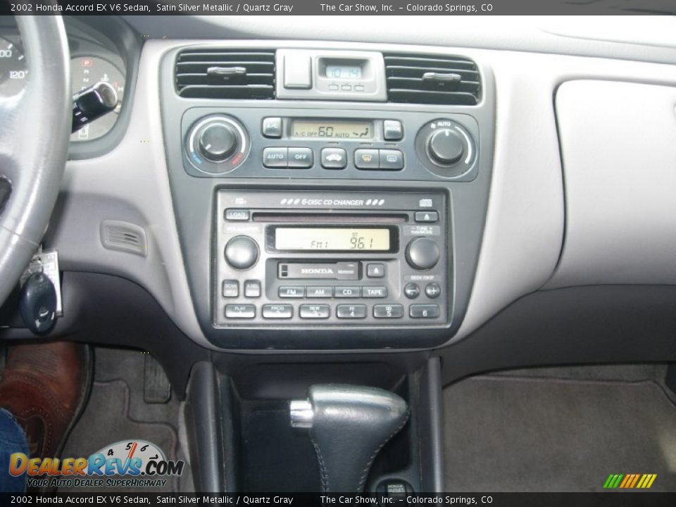2002 Honda Accord EX V6 Sedan Satin Silver Metallic / Quartz Gray Photo #15
