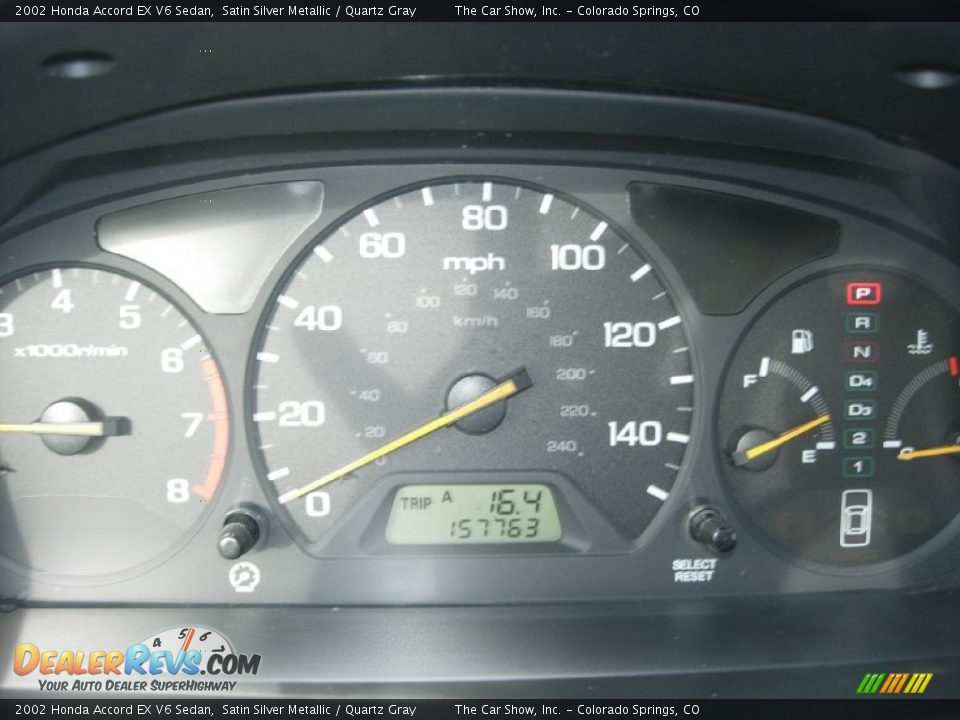 2002 Honda Accord EX V6 Sedan Satin Silver Metallic / Quartz Gray Photo #16