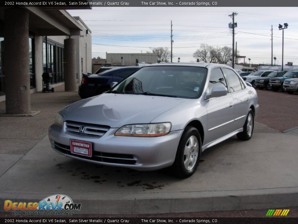 2002 Honda Accord EX V6 Sedan Satin Silver Metallic / Quartz Gray Photo #18