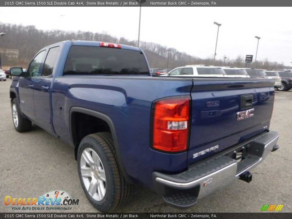 2015 GMC Sierra 1500 SLE Double Cab 4x4 Stone Blue Metallic / Jet Black Photo #4