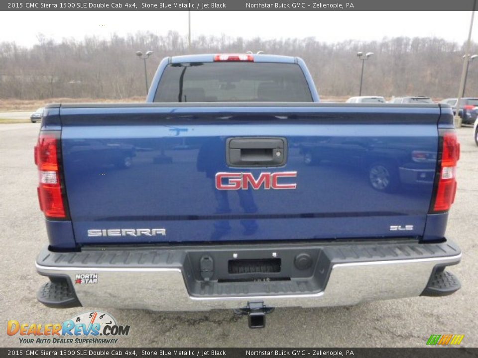 2015 GMC Sierra 1500 SLE Double Cab 4x4 Stone Blue Metallic / Jet Black Photo #5